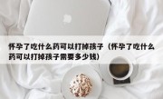 怀孕了吃什么药可以打掉孩子（怀孕了吃什么药可以打掉孩子需要多少钱）