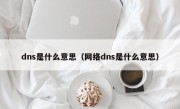 dns是什么意思（网络dns是什么意思）