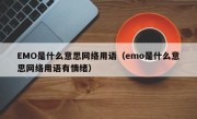 EMO是什么意思网络用语（emo是什么意思网络用语有情绪）