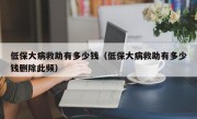 低保大病救助有多少钱（低保大病救助有多少钱删除此频）