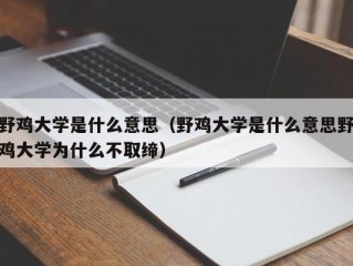 野鸡大学是什么意思（野鸡大学是什么意思野鸡大学为什么不取缔）