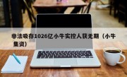 非法吸存1026亿小牛实控人获无期（小牛 集资）