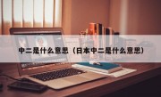 中二是什么意思（日本中二是什么意思）