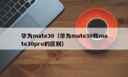 华为mate30（华为mate30和mate30pro的区别）