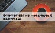 挖呀挖呀挖呀挖是什么歌（挖呀挖呀挖呀挖是什么歌为什么火）