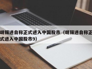 胡锡进自称正式进入中国股市（胡锡进自称正式进入中国股市9）