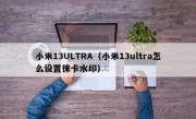 小米13ULTRA（小米13ultra怎么设置徕卡水印）