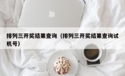 排列三开奖结果查询（排列三开奖结果查询试机号）