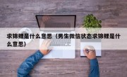 求锦鲤是什么意思（男生微信状态求锦鲤是什么意思）