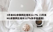 3月末M2余额同比增长12.7%（3月末M2余额同比增长127%快手极速版）