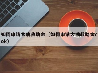 如何申请大病救助金（如何申请大病救助金cok）