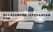 又什么又什么四字词语（小学又什么又什么四字词语）