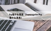 ky是什么意思（happygolucky是什么意思）