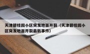 天津碧桂园小区突发地面开裂（天津碧桂园小区突发地面开裂最新事件）