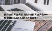 国际油价再度大跌（国际油价再度大跌WTI原油日内跌逾5%报6806美元桶）